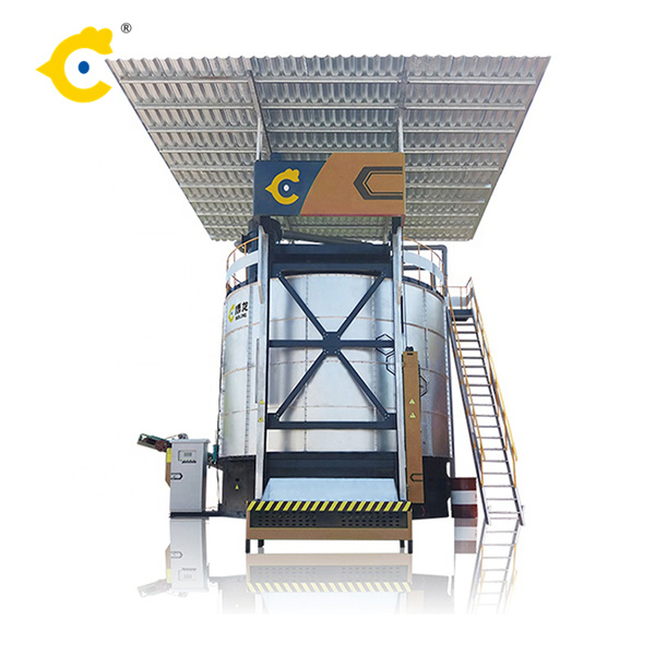 Odor – elimination compost tank with bio-filter deodorization